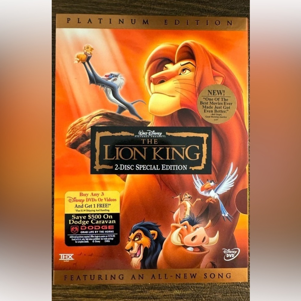 Walt Disney Lion King 2003 2 Disc Special Edition DVD With Slip Cover & Booklet.